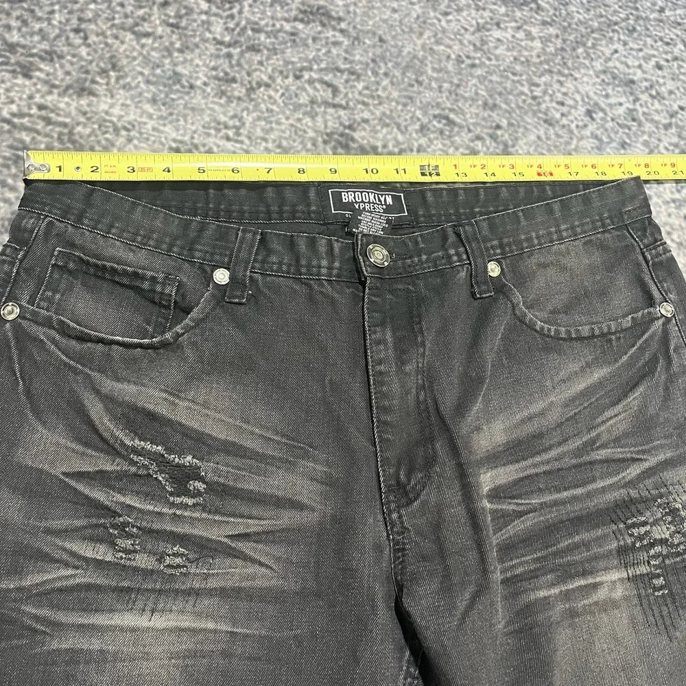 Vintage Brooklyn Xpress Jeans Mens‎ 38x31 Black Y2K Denim Grunge Archive